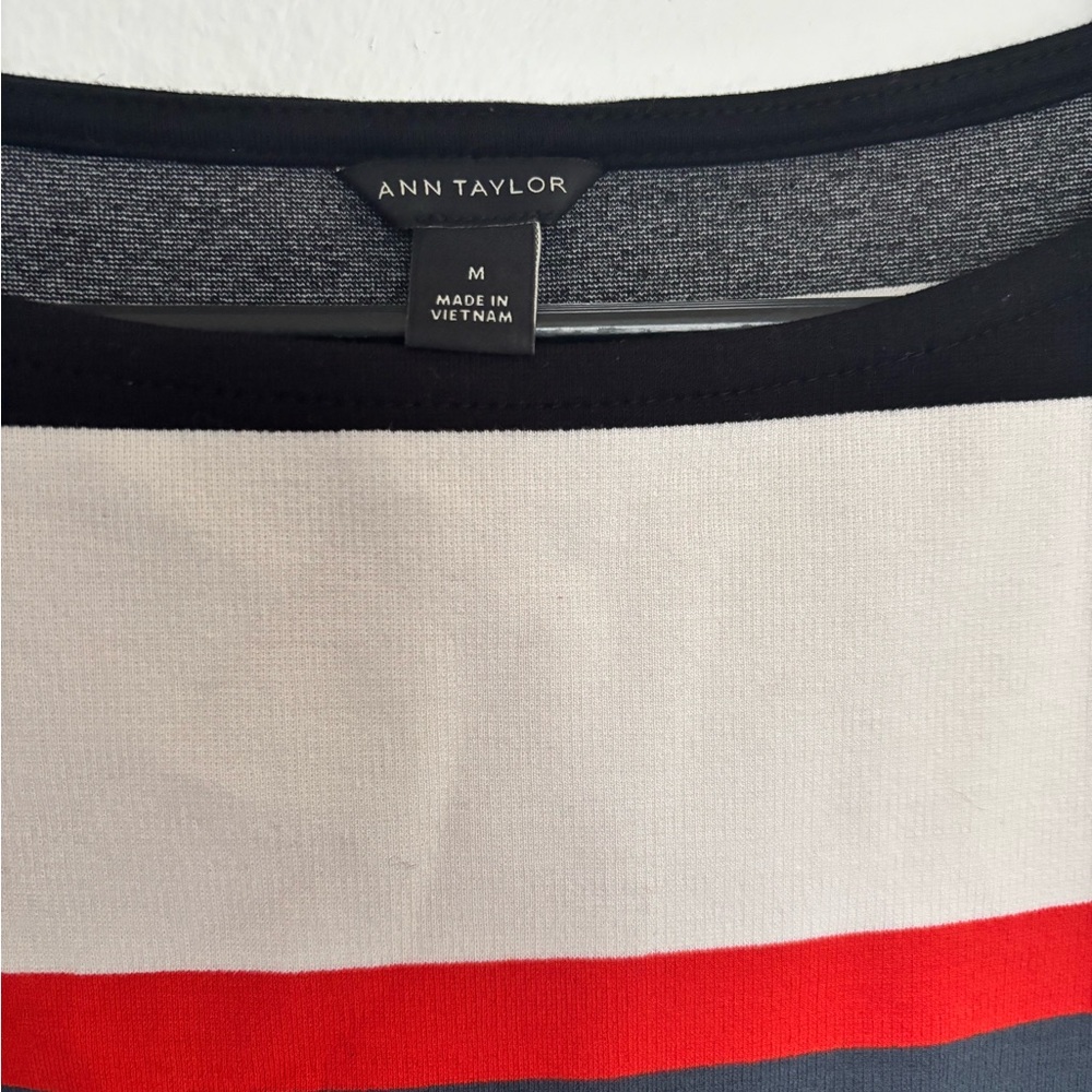 Ann Taylor Colorblock Top - Black, White, Red